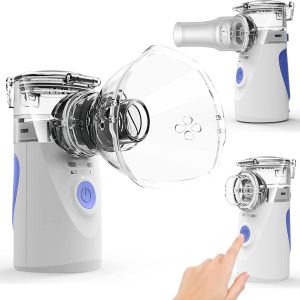 Portable Nebulizer, Nebulizer Machine for Adults and Kids, Battery-Operated Nebulizer of Cool Mist, Ultrasonic Mesh Nebulizer for Breathing Problems, Used at Home, Office, Travel(Blue)